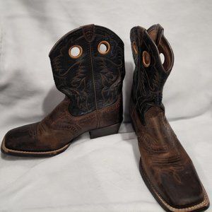 Ariat Children’s Distressed Brown Roughstock Cowboy Boot 10016239 Sz 4